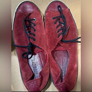 Converse Chuck Taylor Fancy OX US7.5 maroon Leather suede Low top retro grunge
